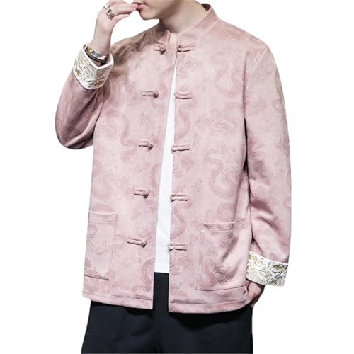 Chaqueta de dragón para hombre traje casual de invierno estilo chino con espiga