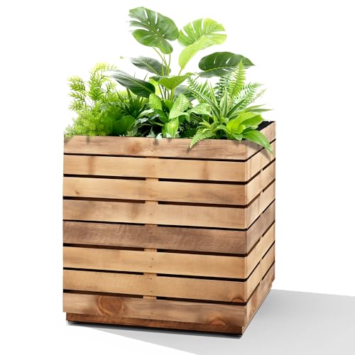 Metal Planter Box Rectangular Planter Box with Drainage Hole, Outdoor