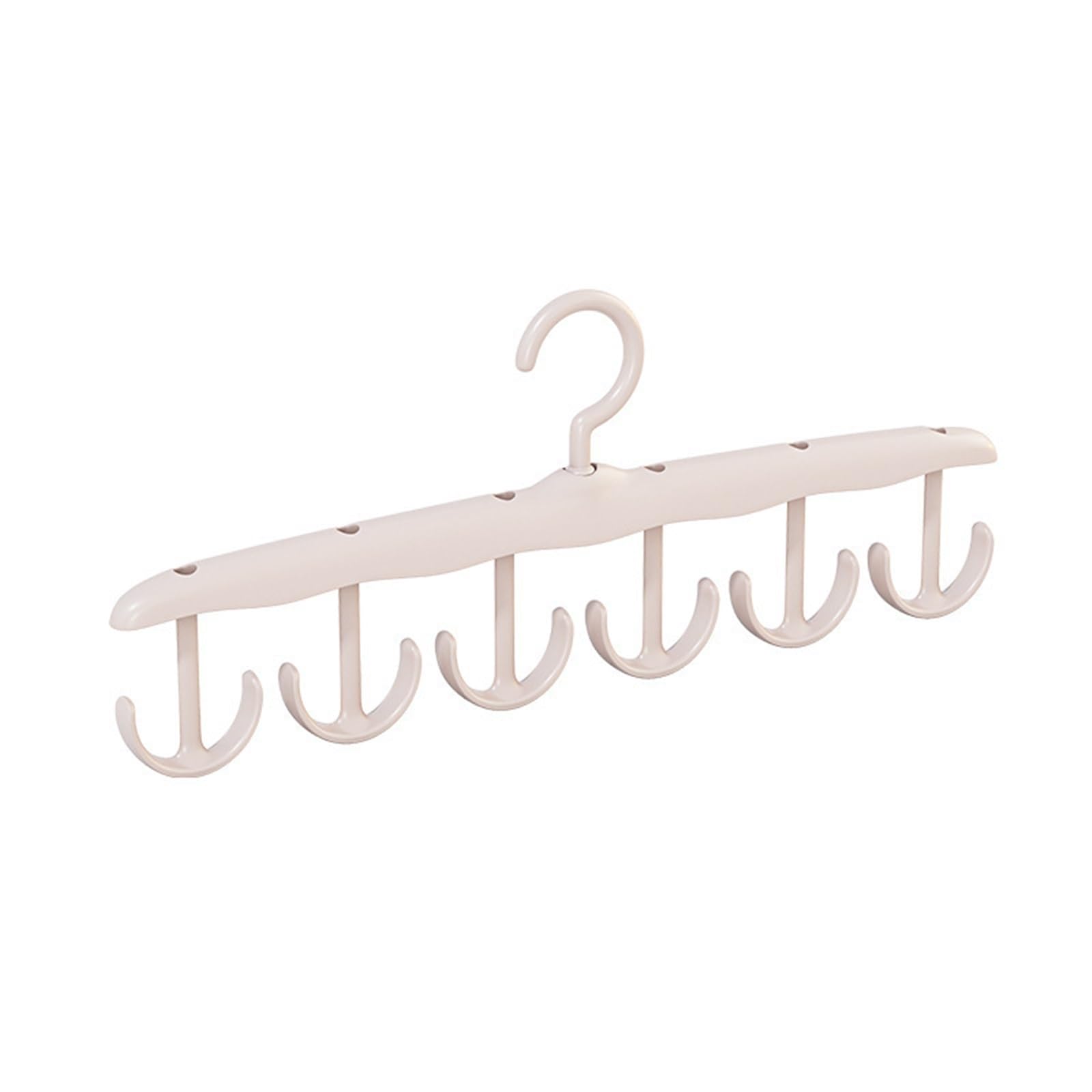Schalhalter Kleiderbügel mit 12 Haken, multifunktional, drehbar, Wäscheständer, Neckholder, Weste und Hut-Aufbewahrungsregal Gürtelhalter(Light Brown)