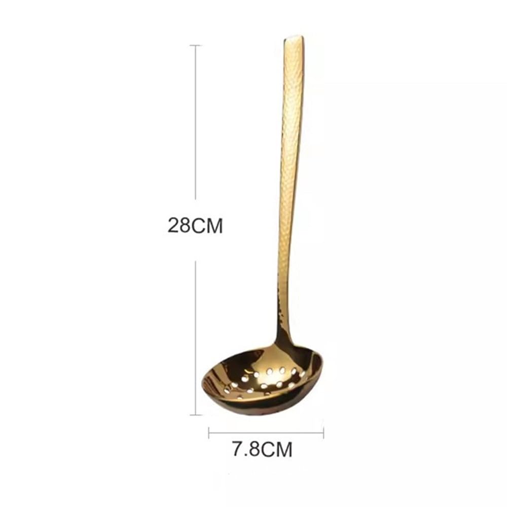 Schaumlöffel Verdickter undichter Löffel aus Edelstahl mit langem Griff(Colour 2,28x7.8cm)