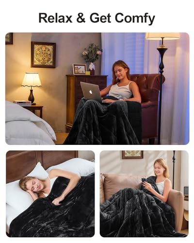Image of Super Fuzzy Soft Sherpa Fleece Weighted Blanket, 15 lbs Dual Sided Fluffy Heavy Weighted Blankets for Adults - No Bunching with Double Layers of Soft Inner Lining (80 inchx 87 inch, 15 Pounds)
