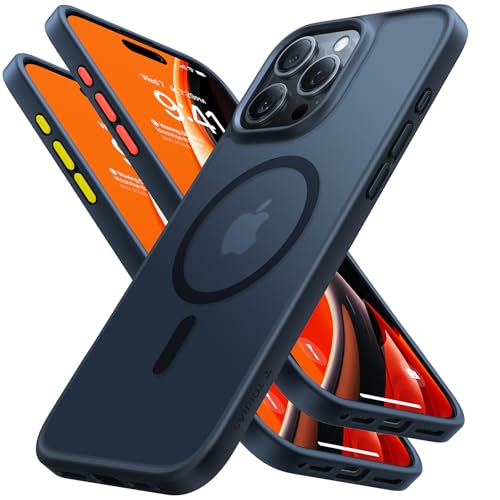 TORRAS Magnetic for iPhone 15 Pro Max Case Compatible with MagSafe, MIL-STD-810G Military Grade, Slim Translucent Phone Case iPhone 15 Pro Max Shockproof Anti-Scratch 6.7", Matte Black by TORRAS - Used condition - US$12.35