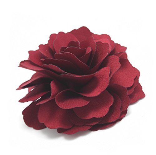 Meilliwish Camellias Flower Hair Clip and Brooch Pin 1 PCS(DarkRed)(A74)