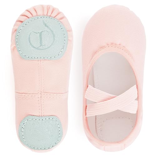 Ballet Shoes for Girls, Canvas Dance Practice Slippers No-Tie Sole Yoga Gymnastics Shoes(Toddler/Little Kid/Big Kid)2