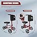 Knee Scooter,Economical Foldable Steerable Knee Walker,for Adults Foot Surgery,Injured Ankle Recovery Scoote(Red-Standard Version)