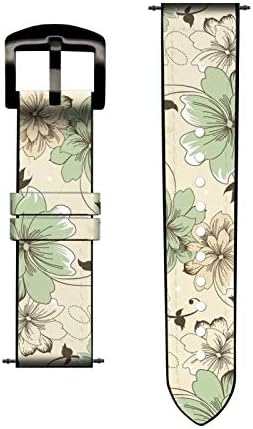 Miniatura 3 de CA0236 Flower Floral Vintage Art Pattern Leather & Silicone Smart Watch Band Strap for Samsung Galaxy Watch Watch3, Gear S3 Models Gear S3 Frontier