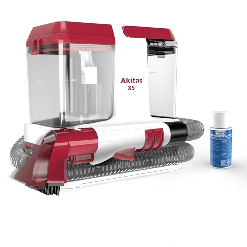 Akitas X5 Aspiradora de Agua Tapicería con Función Autolimpieza, 30ml Solución Concentrada, Portátil para Mascotas, Sofás, Colchones, Alfombras, Coches, Depósito Doble
