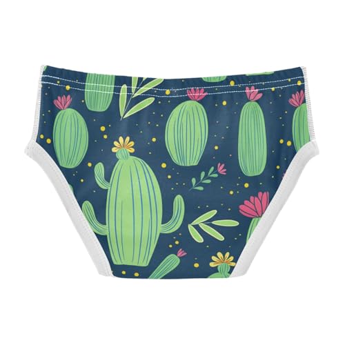 CHIFIGNO Underwear for Boys Cute Cactus Succulents Green Cotton Boys' Briefs Printed Breathable Briefs Underwear2