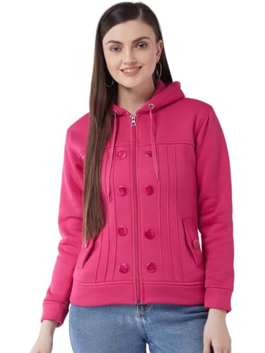 Image of Pivl Casual Solid Full Sleeves Stylish Women Fleece Jacket with Zipper Hoodie II Hooded Neck II Winter Wear