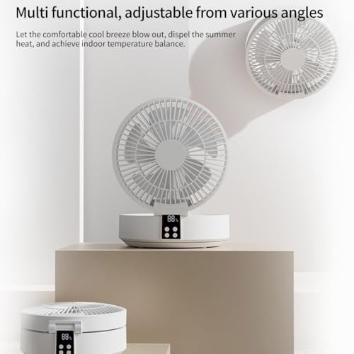 Circulateurs d'air de bureau pliables ventilateur rechargeable 4000 mAh LED - 5