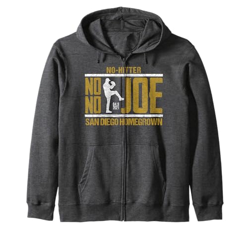 No No Joe Funny Baseball No hitter San Diego Homegrown Zip Hoodie