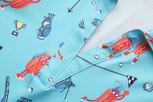 Hand-Drawn Print Couples Golf Polo