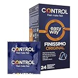 Control Preservativos Easy Way Finissimo, Caja de 24 Condones Fácil de Poner, Lubricados, Sexo Seguro, Preservativos Ajuste Óptimo, 24 ud (Pack ahorro)