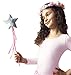 OLYPHAN Fairy Princess Wand Kit for Girls – Magical Toy Wands for Dress Up, Halloween Costume, Magic Shows, Cosplay, Birthday Party, Multi Color Star Wand & Flower Headband Crown