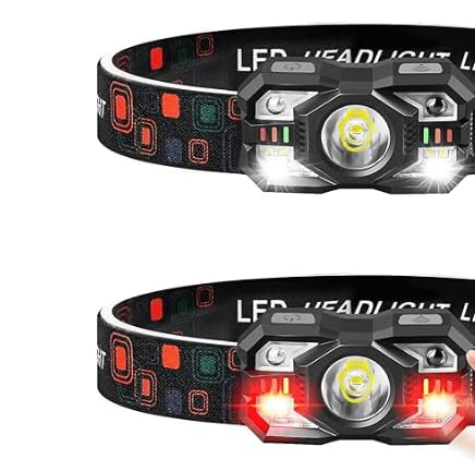 Northlet Headlamp Rechargeable 6Pack, 3000 Lumen Ultra-Light Bright Headlamp Flashlight with White Red Light, LED Headlight Motion Sensor, 5+5 Mode for Outdoor Camping Fishing Running Hiking (8)