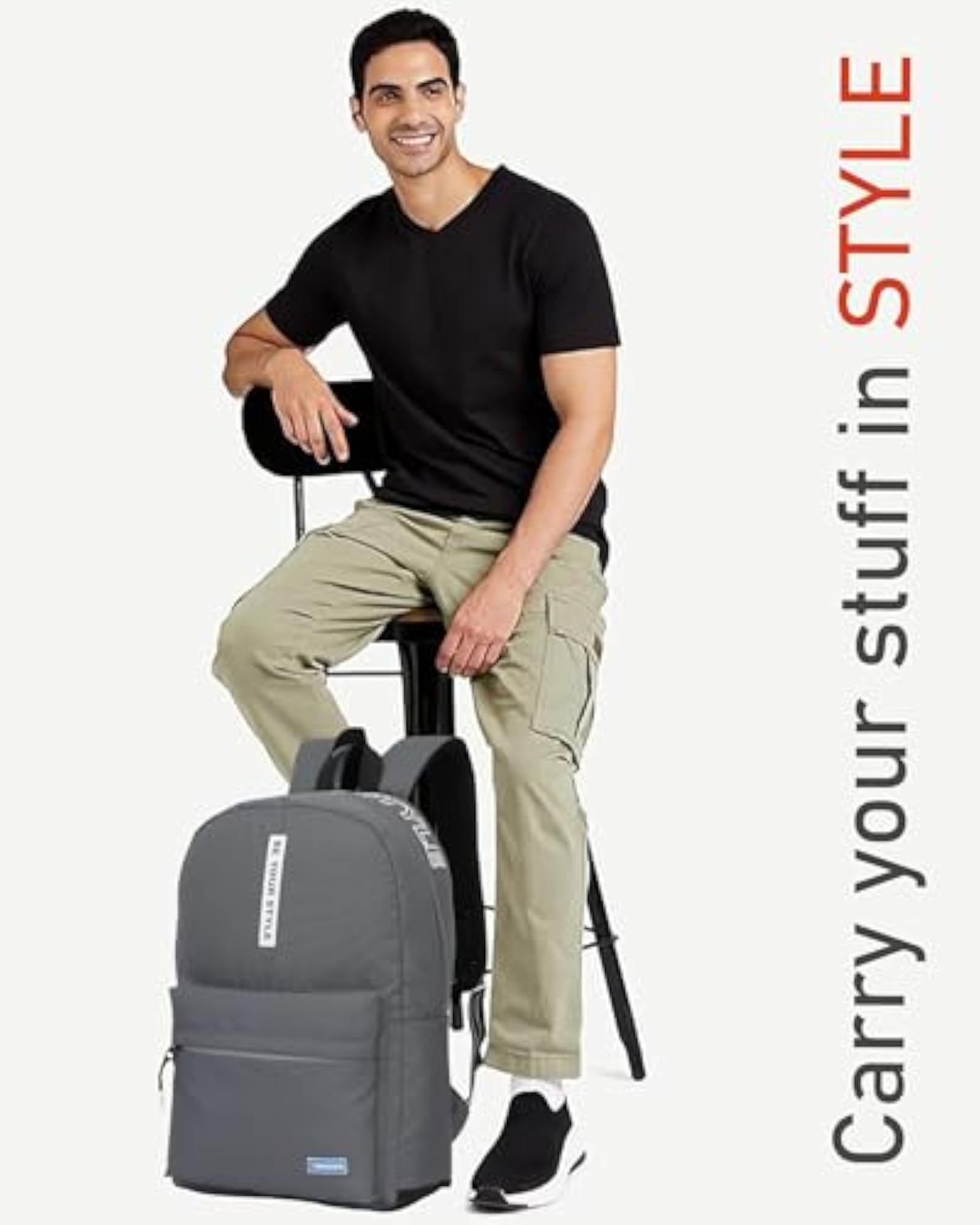 Water-Resistant Laptop Backpack, 26L, Fits 15.6-inch, Grey