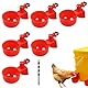6 Stück Hühnertränke, Geflügeltränke Automatische, Gravitationsinduktivität, Tränke Hühnerzubehör, Wasserspender-Set mit Bohrer für Huhn,Gans,Pute,Ente,Taube