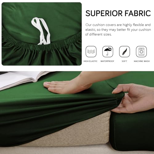 Image of HOKIPO 100% Waterproof Stretchable Seat Couch Cushion Cover, 1 Seater, Green (AR-5352-GRN)