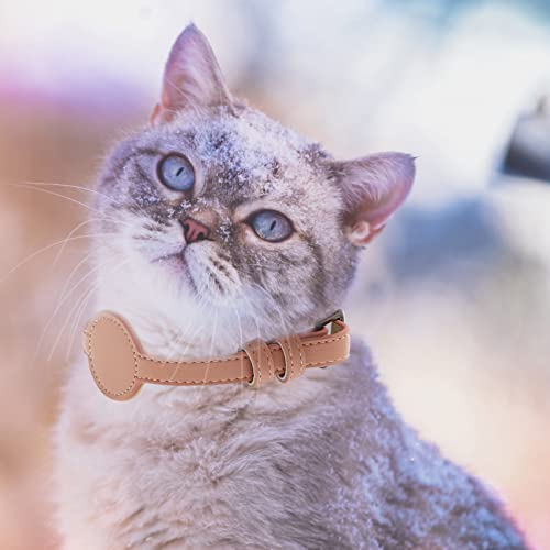 Happyyami PET-Pu-Kragen katzenhalsband Katzen katzenhalsbänder Haustierhalsband Katzenkette Hund Heller Kragen Bausatz PU-Design-Tracer- Anti-verlorener Tracer- Rosa