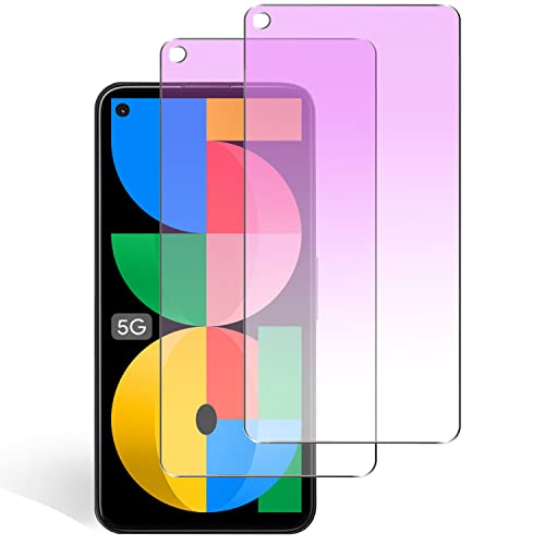 【ブルーライトカット】 Pixel 5a 5G 用 ガラスフィルム ブルーライト ピクセル5a 5G フィルム Pixel5a5G 強化ガラス 液晶保護フィルム 【気泡ゼロ/貼り付け簡単/高透過率/指紋防止/2枚セット】