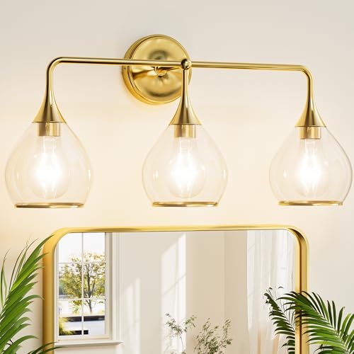 TETOTE 3-Light Modern Bathroom Light Fixtures, 3 Light Vanity Lights