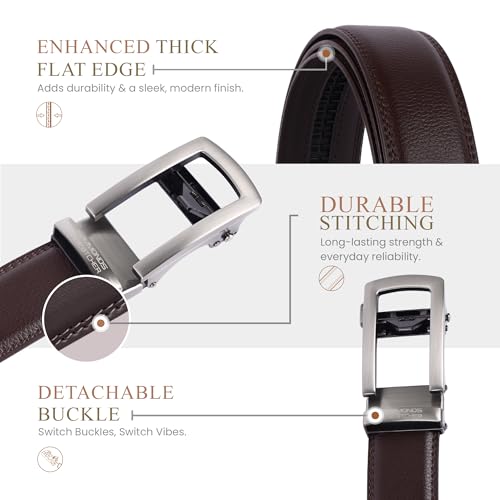 Image of HAMMONDS FLYCATCHER Genuine Leather Belt for Men - Perfect for Formal and Casual Wear - Adjustable Waistband up to 46 Inches - Autolock Belt for Formal and Casual Wear