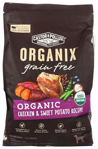 Castor & Pollux ORGANIX Grain Free Dog Food, Chicken and Sweet Potato Organic Dog Food Recipe - 10 lb. Bag