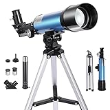 【 FÁCIL MONTAJE 】 Este telescopio viene con un manual de instrucciones, es fácil de montar, no requiere herramientas y el tiempo de instalación es inferior a 1 minuto. Se puede ajustar 160° verticalmente y 360° horizontalmente. Es rápido y fácil de configurar incluso para principiantes, y tenemos un video de instalación si lo desea, así que no se preocupe.