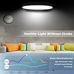 12 Inch LED Flush Mount Ceiling Light Fixture, 5000K Daylight White, 3200LM, 24W, Flat Modern Round Lighting Fixture, 240W Equivalent White Ceiling Lamp for Kitchens, Stairwells, Bedrooms.etc. - Image 3