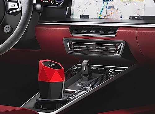 Image of Ginsco 2 Pack Car Trash Can with Lid, Cup Holder Garbage Can for Car, Garbage Bin Cars Accessories for Interior, Leakproof Small Trash Bin, Mini Trash Can for Cars, Home, Bedroom, Office (Red)