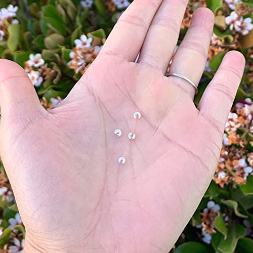 100Pcs Crimp Bead Knot Covers 3Mm (0.12 Inch) Small Beads Sterling Silver Plated Copper Brass For Jewelry Craft Making Cf9-3 #TOP3