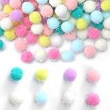 240 Stück Bunte Pompons zum Basteln, 15mm Bunte Glitter Pom Poms Filzkugeln Mini Pompoms zum Basteln, Filzkugeln Bunt Klein für Girlanden Quasten Haarschmuck Kleidung DIY Handwerk Dekorationen