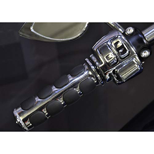 Chrome Handlebar Hand grips 25mm Throttle Boss Compatible with Touring Sportster XL883 XL1200