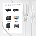 TNP Universal Power Extension Cord Cable Strip (3 FT) - 3 Prong Extension Cord for Outdoor & Indoor - Three Prong AC Power Extender Cable Wire Connector NEMA 5-15R to NEMA 5-15P, White