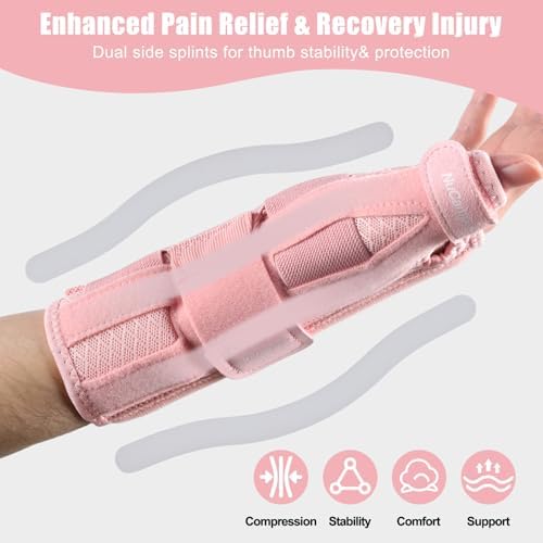 NuCamper Carpal Tunnel Wrist Brace with Thumb Support, Thumb Spica Splint for Tendonitis, De Quervain's Tenosynovitis, Trigger Thumb, Arthritis Pain Relief for Men Women - Left Hand, L/XL - 2