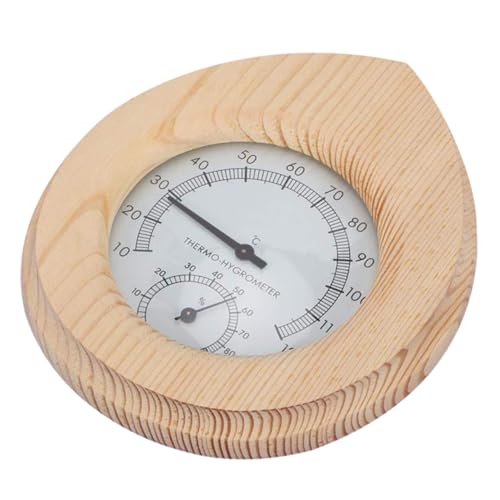 SUPVOX Higrotermógrafo De Sauna De Pared Madera y Cobre Medidor De Temperatura y Humedad Ambiente Accesorio Duradero y Preciso Para Sala De Vapor