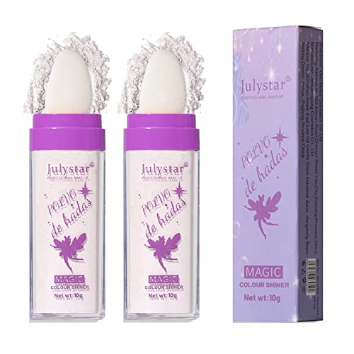 WENFENG 2Pcs Polvo De Hadas HANDAIYAN Fairy Highlight Patting Powder Highlighter Stick Highlighter Body Brightens the Natural Three-dimensional Face Powder Blusher (01# White Moonbeam)