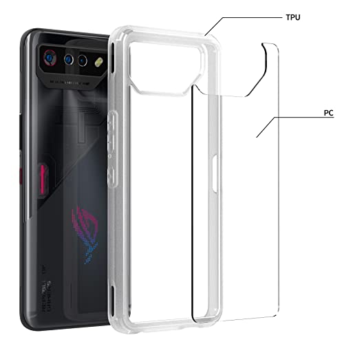 Foluu For Asus Rog Phone 7/Rog 7 Ultimate Case, Hard Pc Back & Soft Tpu Bumper Protective Shockproof Scratch Resistant Case For Asus Rog Phone 7/Rog 7 Ultimate 2023 (Clear) #TOP4