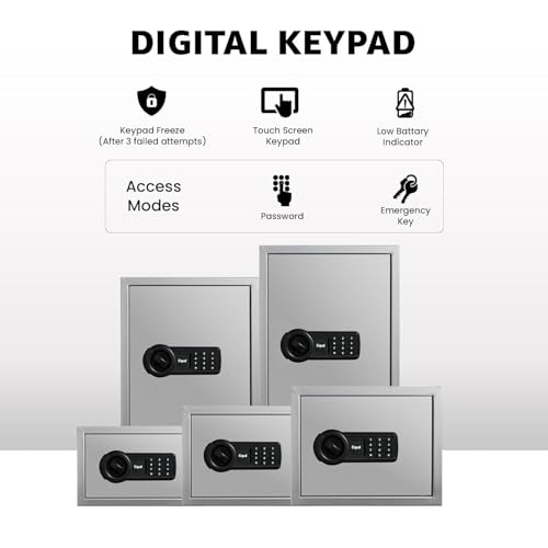 Image of Equal 48L SecureLite Safe Locker for Home | Digital PIN Code + Emergency Key | 10-Gauge Steel Door | 3 Year Warranty | 48 Litre - Light Grey