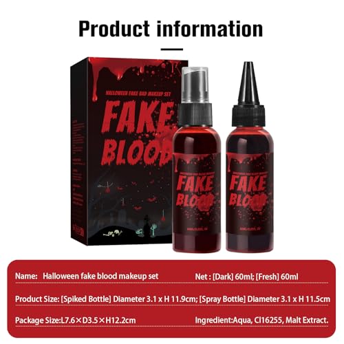 Faux sang lavable 60 ml pour maquillage d'Halloween réaliste - 4