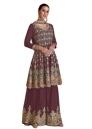 Sharara 13680 en tissu Georgette à paillettes pour briller lors des mariages et grandes fêtes