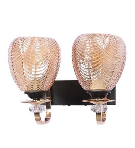 Image of ELAINTE Premium Wall Light | | Elegant Glass Wall Lamp for Living Room & Hallway | 3 Years Warranty | Free Bulb (Twin-Double)