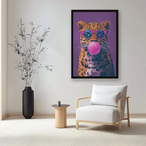 Affiche léopard bubblegum fun mur vide solution déco toile chambre ado