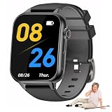Mothdust Smartwatch 4G Per Anziani Con Localizzatore GPS Rilevamento Cadute Chiamata Video IP67 Impermeabile SOS Allarme Bracciale Sicurezza Assistenza Senior Senza SIM(Black)
