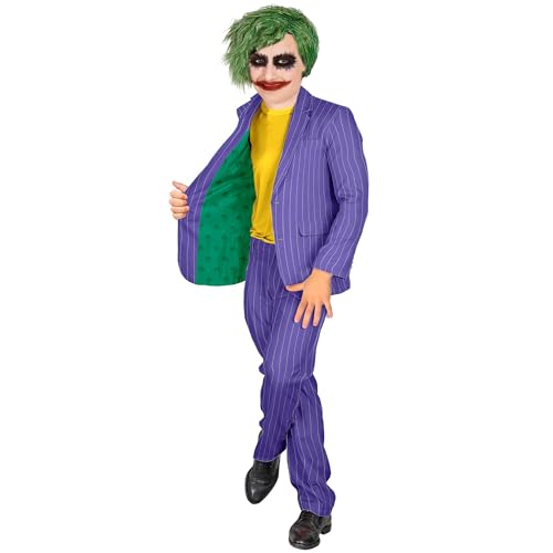 W WIDMANN MILANO Party Fashion - Costume enfant clown maléfique, costume violet, costume d'horreur, clown tueur, déguisement Halloween