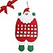 Produktbild BELLE VOUS Adventskalender - 67,5 x 34,5 cm Weihnachtsmann Adventskalender zum Aufhängen aus Filz für den Weihnachtscountdown - Festagsdeko zum Aufhängen für Weihnachtsfeier Dekorationen