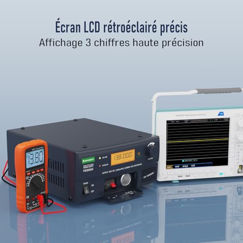 Alimentation Universelle régulée CC JESVERTY PS-30SWX, convertisseur CA-CC, 13,8V (réglable de 5-15V) 30A (Max.), avec Prise Audio et Haut-Parleur, Stockage des indicatifs d'appel, connexions mul – vue 5