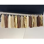 20PCS Brown Tan Cream Gold DIY Tissue Tassel Garland Party Tassel Banner Bunting Streamer for Valentine's Day Birthday Wedding Party - Image 5