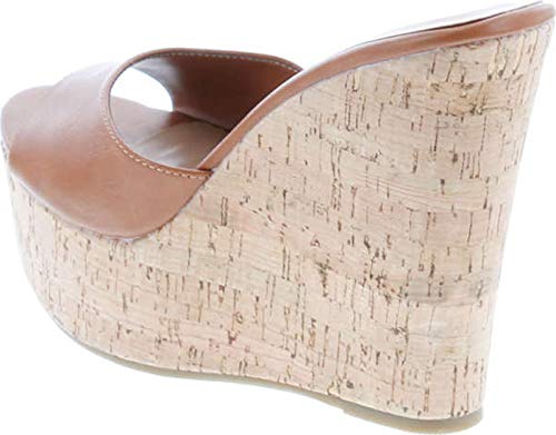 Image of BAMBOO Women's Clear Band Platform Wedge Slide