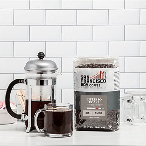 Image of San Francisco Bay Coffee Espresso Roast Whole Bean 2LB (32 Ounce) Dark Roast (Pack of 6)